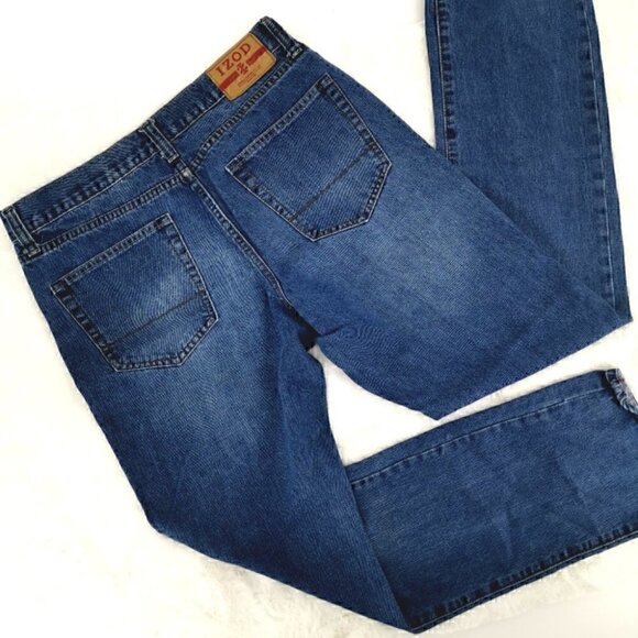 Izod Men's 34 x 34 Cotton Regular Blue Jeans - Picture 10 of 15